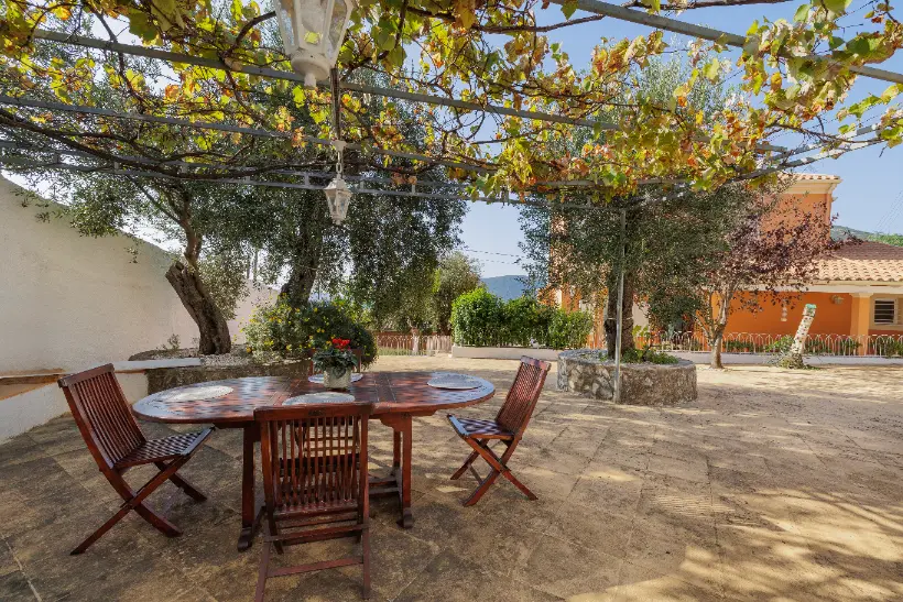 Outdoor dining area at Ef Zin Villa Corfu