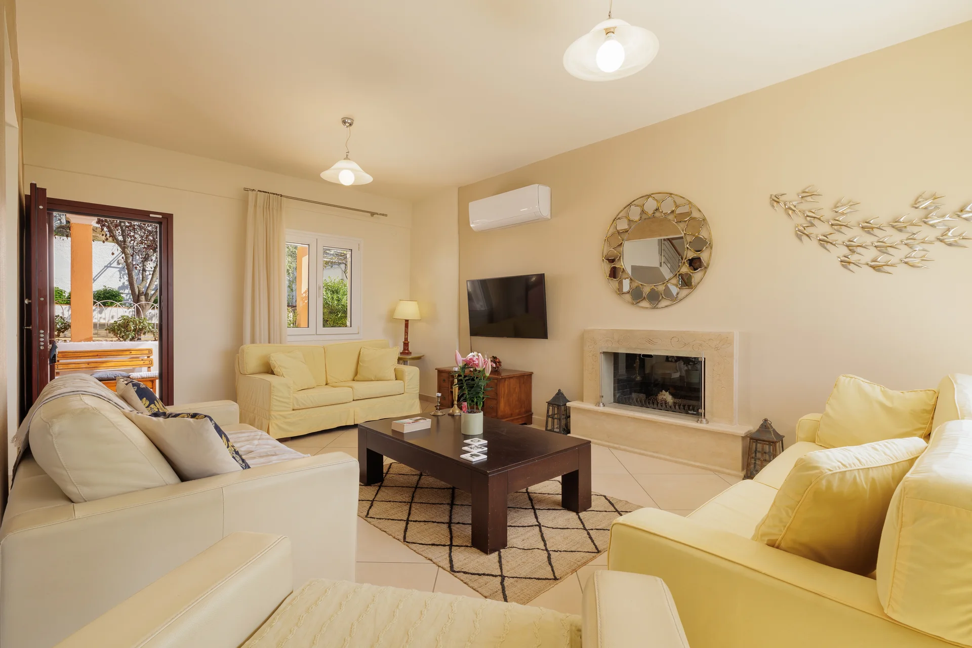 Interior overview of Ef Zin Villa amenities in Corfu